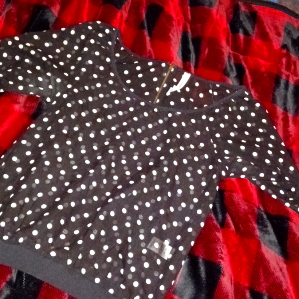 Aeropostale Black and White Polka Dot Blouse